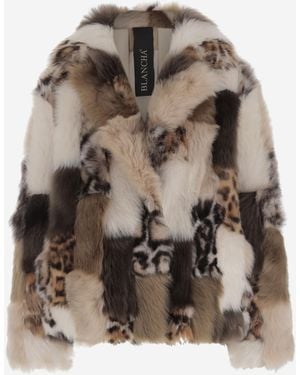 Blancha Color-Block Shearling Jacket - Brown