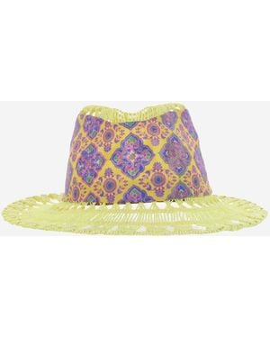Grevi Hat With Geometric Print - White