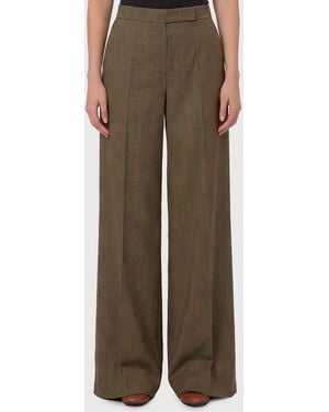 Max Mara Netto Prince Of Wales Wool Pants - Brown