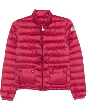 Moncler Lans Zip-Up Short Padded Jacket - Red