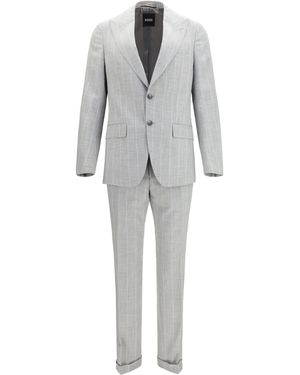 BOSS Suit Cotton & Virgin Wool - Gray