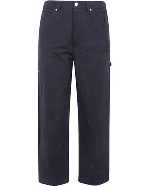 Comme des Garçons Boxy Wide Leg Cotton Pants - Blue