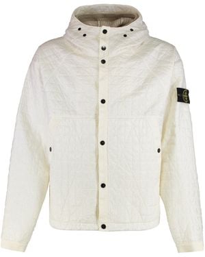 Stone Island Sweater With Brushed Texture - White