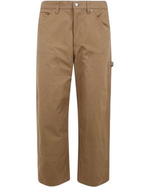 Comme des Garçons Boxy Wide Leg Cotton Pants - Natural