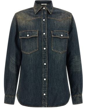 Fendi 'Western' Denim Shirt - Gray