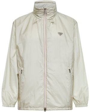 Prada Hooded Jacket Re-Nylon Talc - White