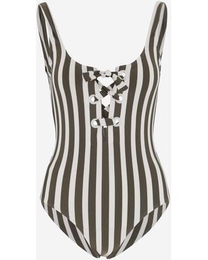 Eres One-Piece Swimsuit Striped Stretch Nylon - Black