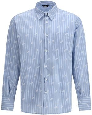 Gcds Shirt Pinstripe - Blue