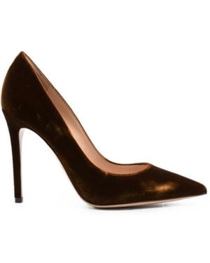Gianvito Rossi "Gianvito" 105 Velvet Pump - Brown