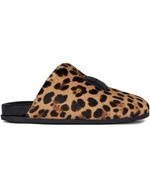 Givenchy Label Flat Mules - Brown