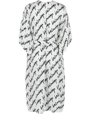 Balenciaga New Scribble Oversized Dress - White