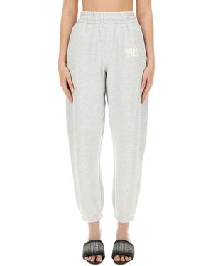 T By Alexander Wang Comfortable Logo Jogging Pants - Gray