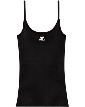 Courreges "Reedition" Knit Tank Top - Black