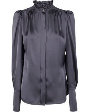 DR. HOPE Ruffled Shirt - Blue