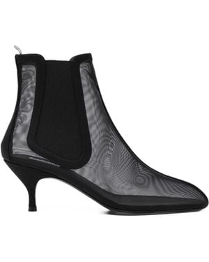 Alaïa Heeled Mesh Chelsea Boots - Black