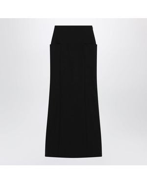 Alaïa Long Wool Skirt - Black