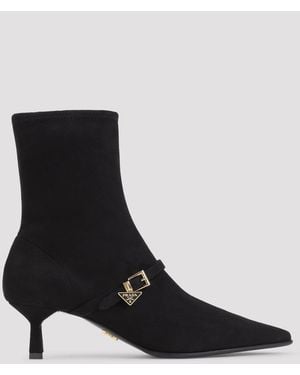 Prada Suede Bootie - Black