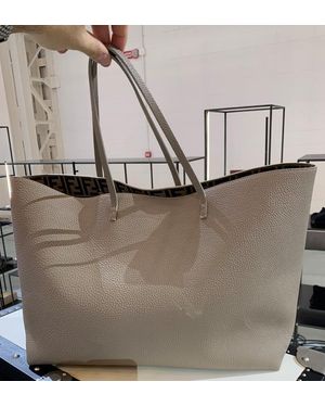 Fendi "Roll" Medium Shopper Bag - Natural