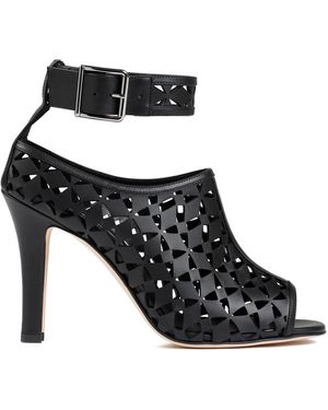 Manolo Blahnik Elegant 105 Heel Leather Sandals - Black