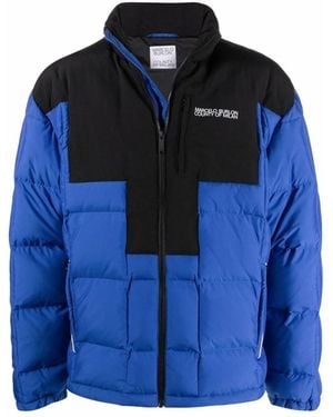 Marcelo Burlon Cross Block Logo Down Jacket - Blue