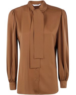 Max Mara 'Melania' Silk Shirt - Brown