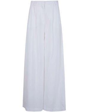 DR. HOPE Wide Leg Pince Pants - White