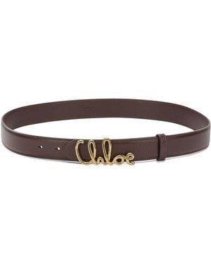 Chloé Iconic" Leather Belt - Brown