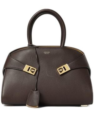 Ferragamo Hug Small Leather Handbag - Black