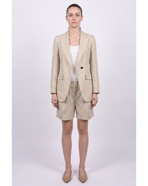 Brunello Cucinelli Striped Linen Suit - Natural