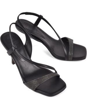 Brunello Cucinelli Leather Open Toe Sandals - Black