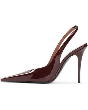 AMINA MUADDI Merlot Anok Patent Slingback - Brown