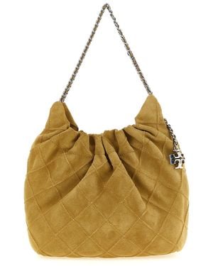 Tory Burch 'Hobo Mini Fleming' Shoulder Bag - Metallic
