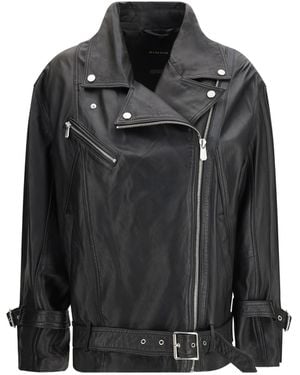 Pinko Leather Biker Jacket - Black