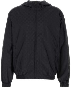 Gucci Gg Jacquard Nylon Zip Jacket - Blue