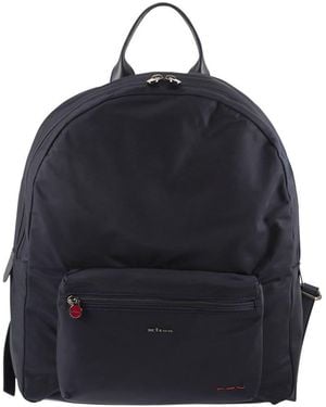 Kiton Technical Fabric Backpack With Logo - Blue