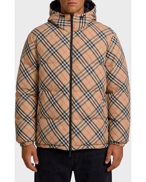Burberry Reversible Snowdonia Check Down Jacket - Brown