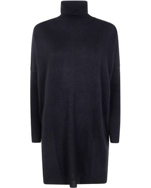 ABSOLUT CASHMERE "Amira" High Neck Maxi Sweater - Blue