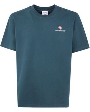CASABLANCA Logo-Print T-Shirt - Blue