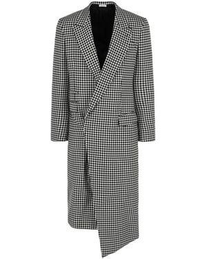 McQueen Asymmetrical Houndstooth Coat - Gray