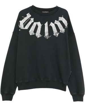 Palm Angels Big Neck Logo Loose-Fit Sweatshirt - Black