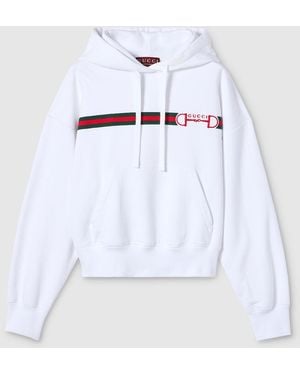 Gucci Hoodie With Horsebit - White