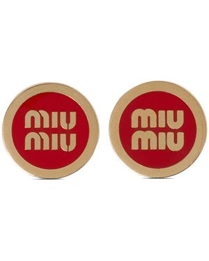 Miu Miu Enameled Metal Earrings - Red