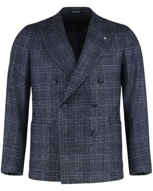Tagliatore Prince-Of-Wales Wool Jacket - Blue