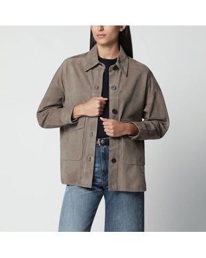 Arma Taupe Kaylee Suede Shirt Jacket - Gray