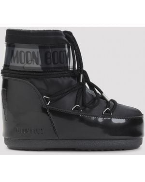 Moon Boot Satin Icon Low Glance Boots - Black