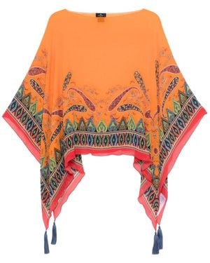 Etro Cape With Paisley Pattern - Orange