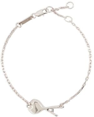 Ami Paris Hammered Ami De Coeur Thin Bracelet - Metallic