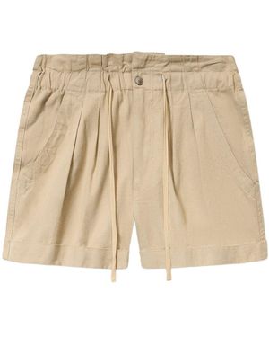 Isabel Marant Cotton Linen Blend Shorts - Natural