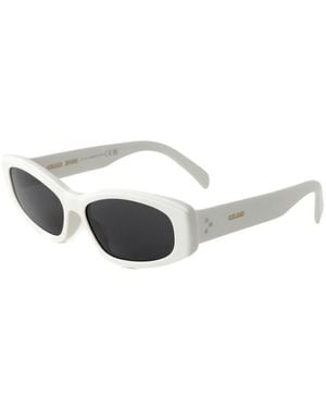 Celine Sunglasses Cat Eye Full Rim, Shiny Frame And Smoke Lens Cl40252I25A - White