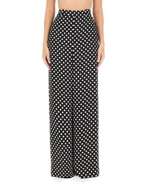 Saint Laurent Satin Polka-dot Pants - Black